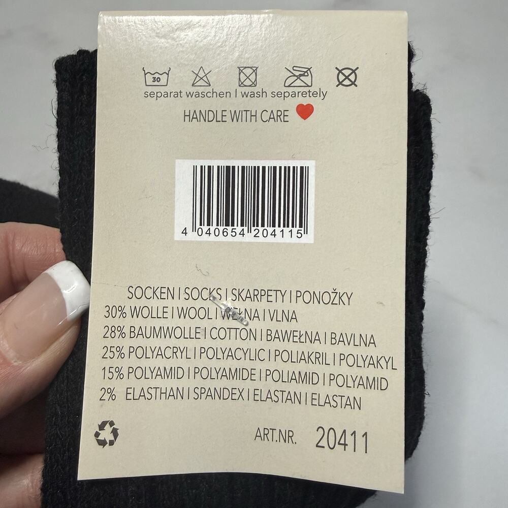 Norweger Socken 3 Pairs Heavy Wool Blend Men’s Socks Size 47/50 US XL BLACK NEW - Picture 3 of 3